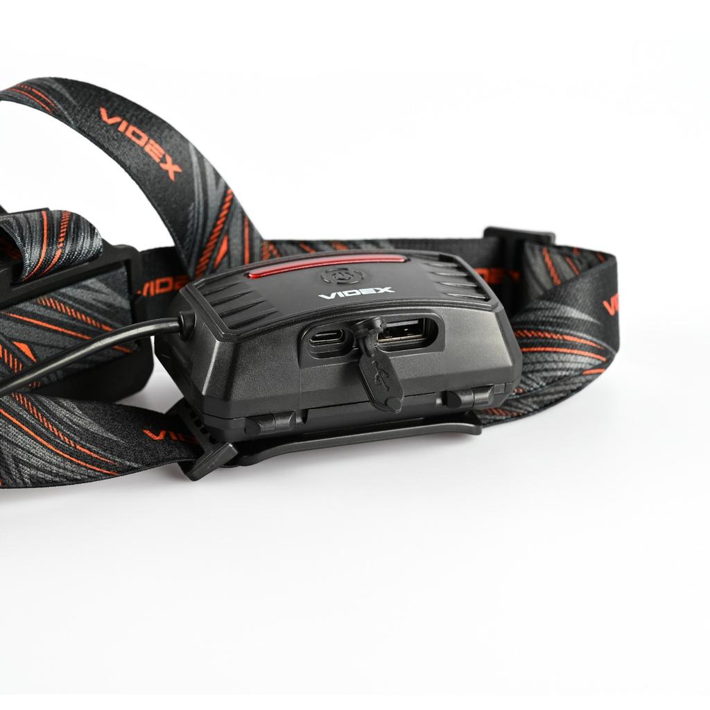 Tactical LED Headlamp 20W Rechargeable For 18.5H 1400Lm Range 161 M Ip65 Vlf-H056 Videx