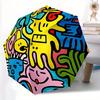 1pc Graffiti Art Auto Open/close, All-Season Portable Folding Umbrella for Women & Men, Travel, Everyday, Formal Events - Compact Luxury Parasol, Outd