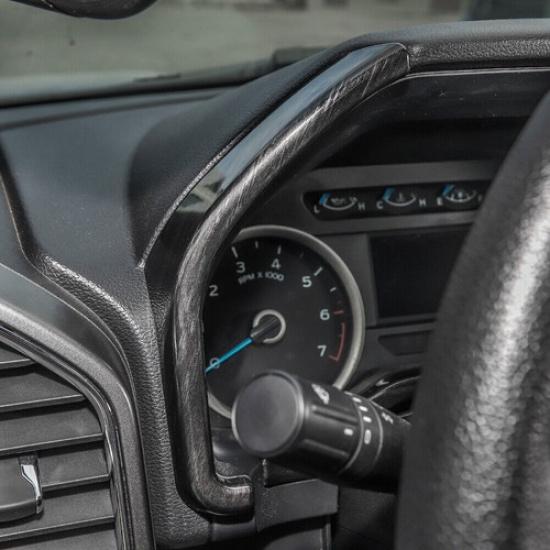 Dashboard Cover Trim Strips Accessories For Ford F150 2015- Black Wood Grain