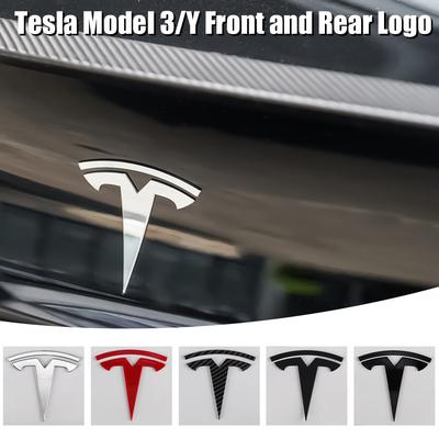 Car Front Emblem Rear Trunk Emblem Sticke for Model 3 Model S Model X Model Y Juniper WYE K80 Bonina ABS Replacement Logos