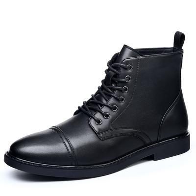 Schwarze, hohe Lederstiefel für Herren im Retro-Stil (britischer Stil), große Größen, neue Designer-Herrenschuhe für Herbst und Winter