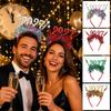 Sequin 2027 New Year Headband Sweet Christmas Headpiece Star Strip Headwear  New Year Dress Up