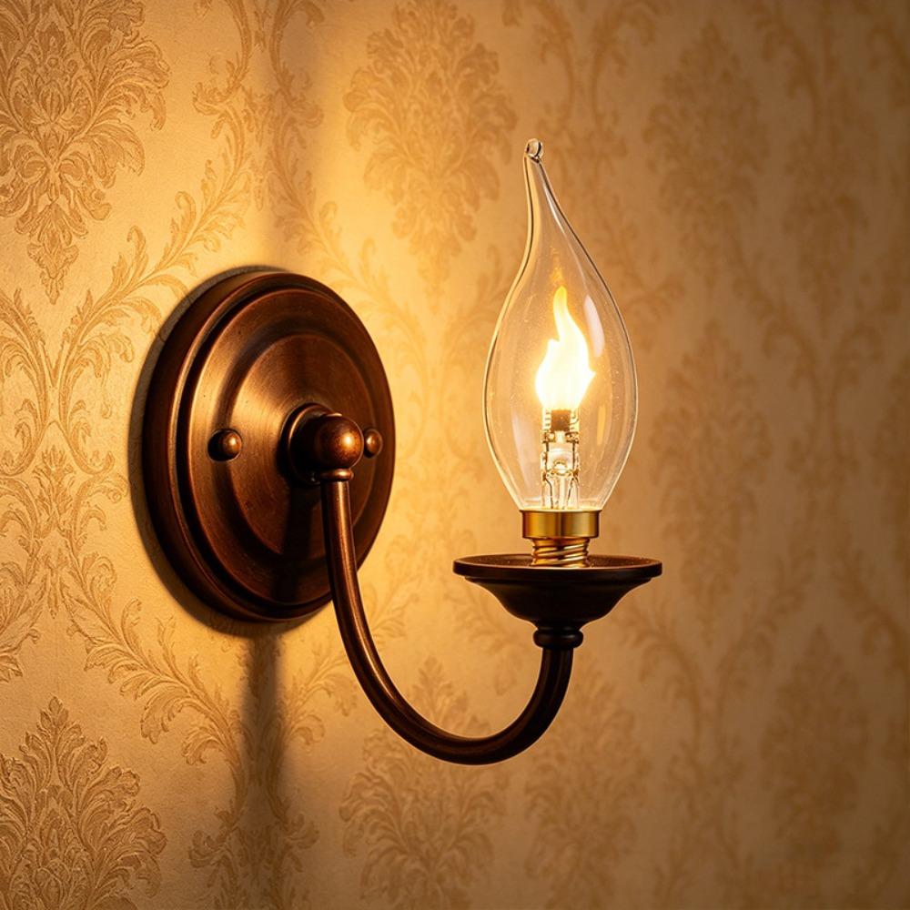 E12/E14/E27 LED Flame Light Bulb Glass Flicker Fire Effect Light Candle Flame LED Bulb  Restaurant