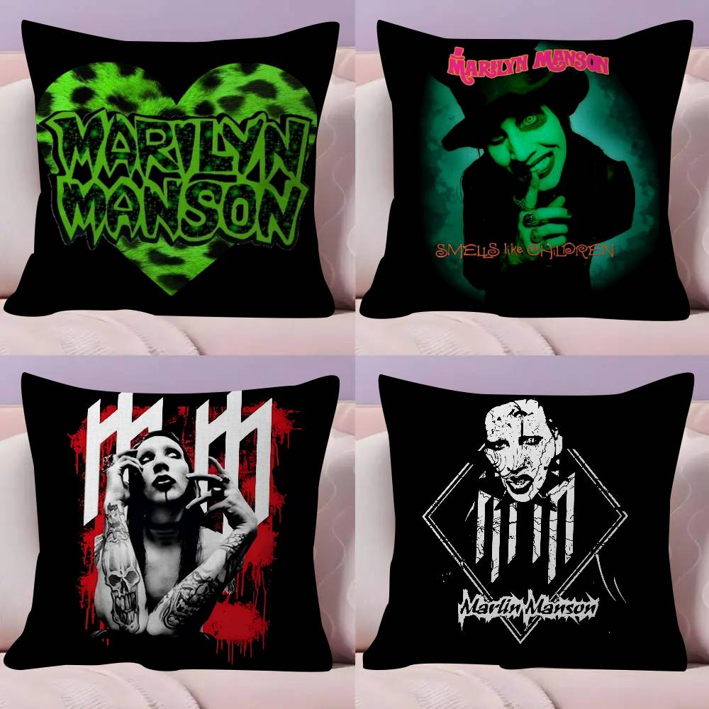 Classic Rock Band M-Marilyn M-Manson Cushion Cover Decorative Pillow Sofa Home Decor case pillow cases