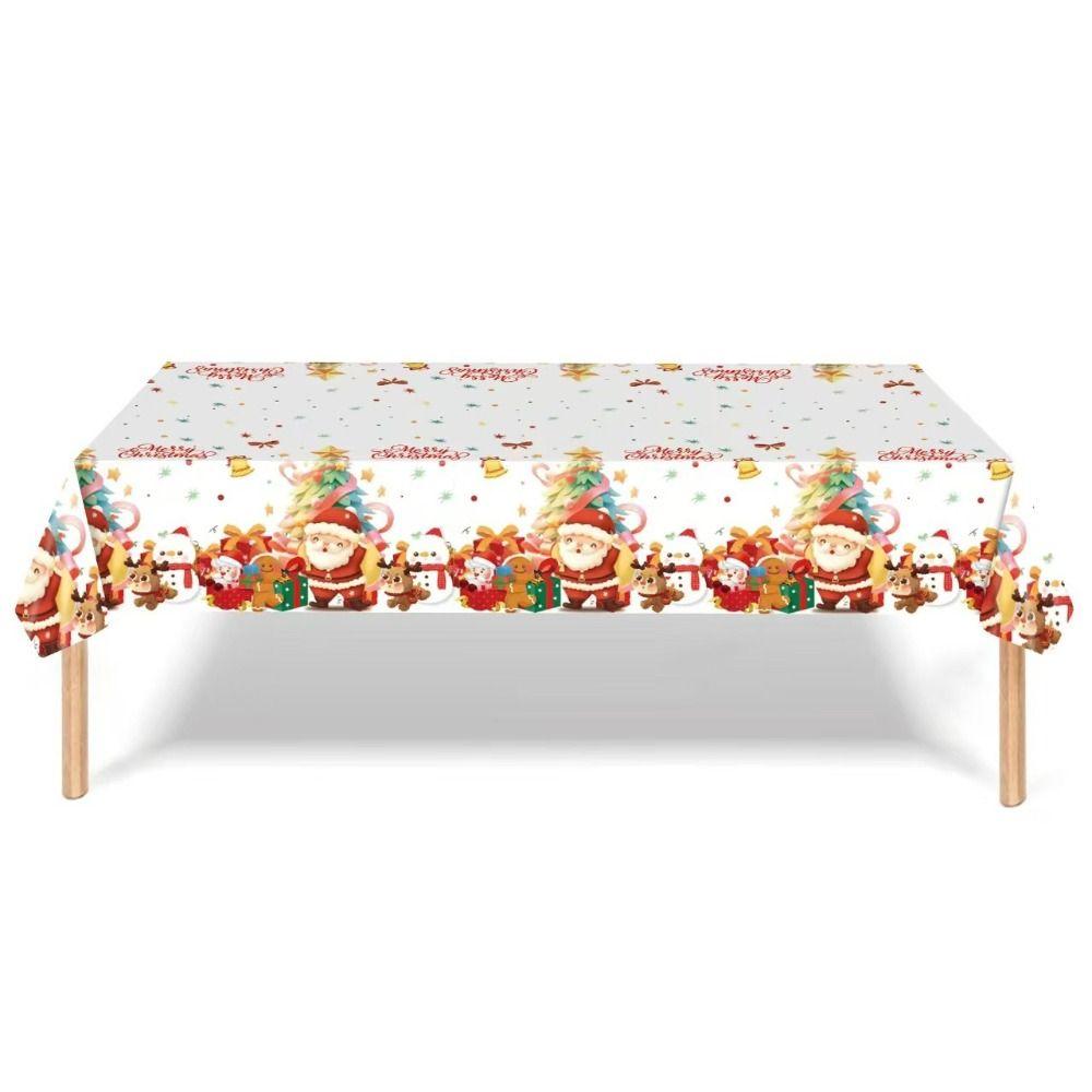 Plastic Christmas Tablecloth Bronzing Table Cover Natal Disposable Tablecloths  Home Decoration