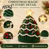 Parent Child Interaction Craft Christmas Tree Crochet Hat DIY Kit Beginner-Friendly Light-Up Kit Complete with Yarn Tools Guide for Holiday