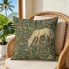 Unicorn Millefleurs Cushion Cover Double-Sided Plush Sofa Cushion Covers Organic Breathable Invisible Zipper