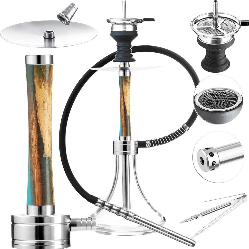 Aluminum Alloy 8-Hole Hookah Water Pipe Set