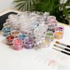 50Pcs/set Transparent Plastic Jewelry Bead Storage Box Small Bottom Round Container Jars Make Up Organizer Storage Boxes