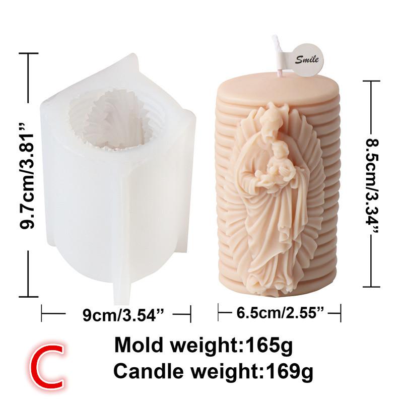 

Silicone Candle Mold Set for DIY Crafting Religious Theme Oval Molds with Goddess Angel Christian Figures for Soy Wax R