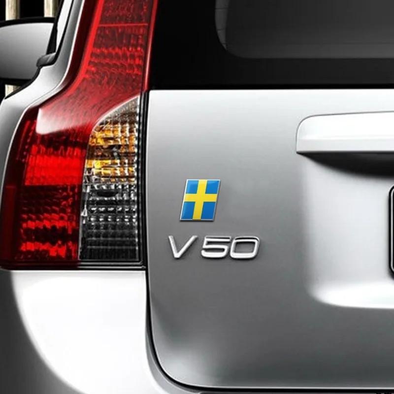 1 ks 3D kovový znak Švédské vlajky s korunou AWD Zadní emblém na kufr Nálepka pro V40 V60 C30 S60 S80 S90 XC90 XC60 XC40