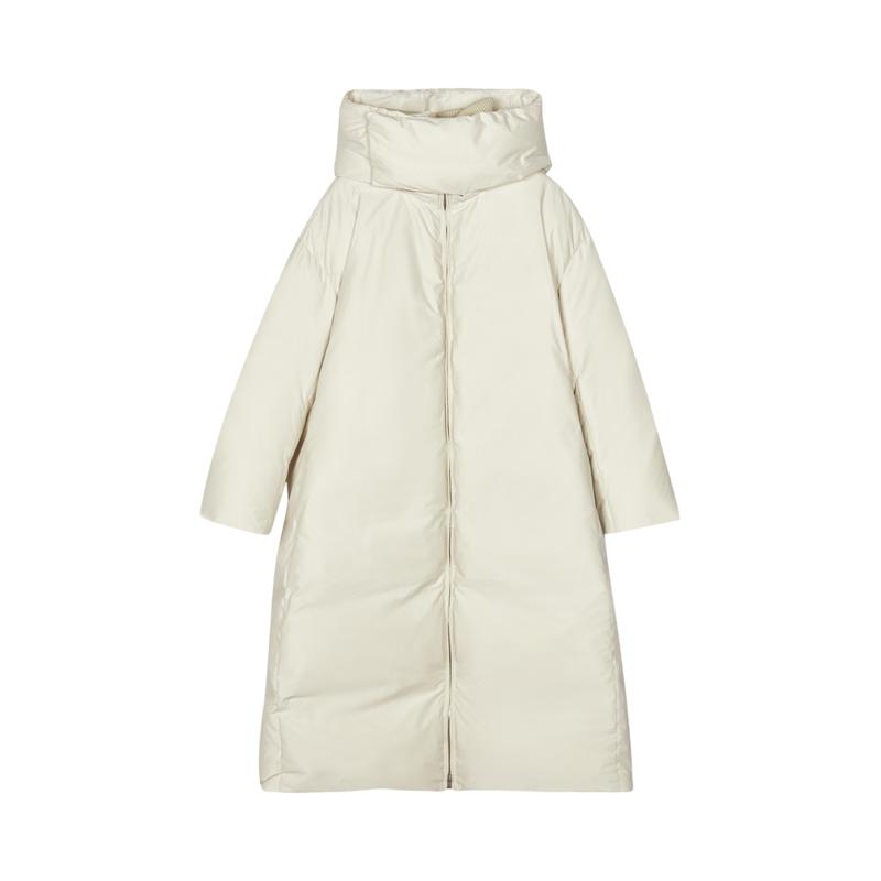 

LESS 2024 Зимняя Свободная Прямая Куртка Пуховик Длинная со Стойкой Воротником M