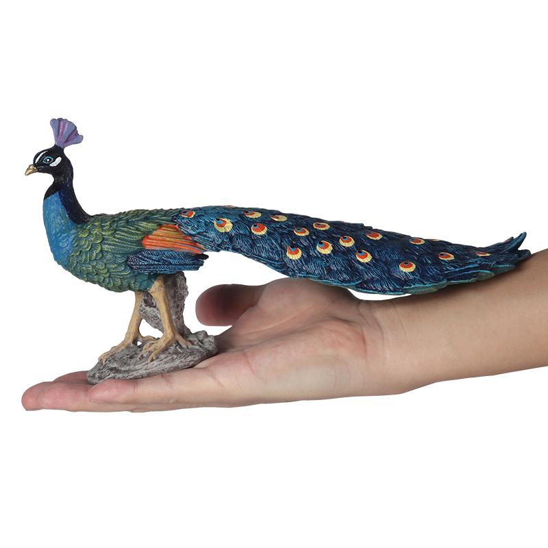 Oenux Bird Nest Animals Peacock Parrot Trogon Hornbill Owl Model PVC Action Figures Big Garden Decoration Cute Kids Toy Gift