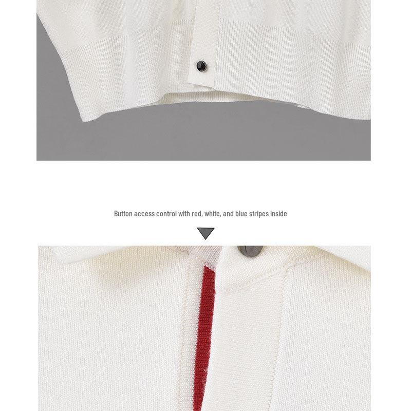 BROWIN2025 Autumn Lapel Striped Wool Sweater - Korean Style Casual Knitwear