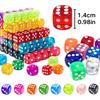 30pcs 14mm Transparent Dice & Storage Bag, Multicolor Round Corner Dice for Board Games, Casino Party, Family Entertainment YMY