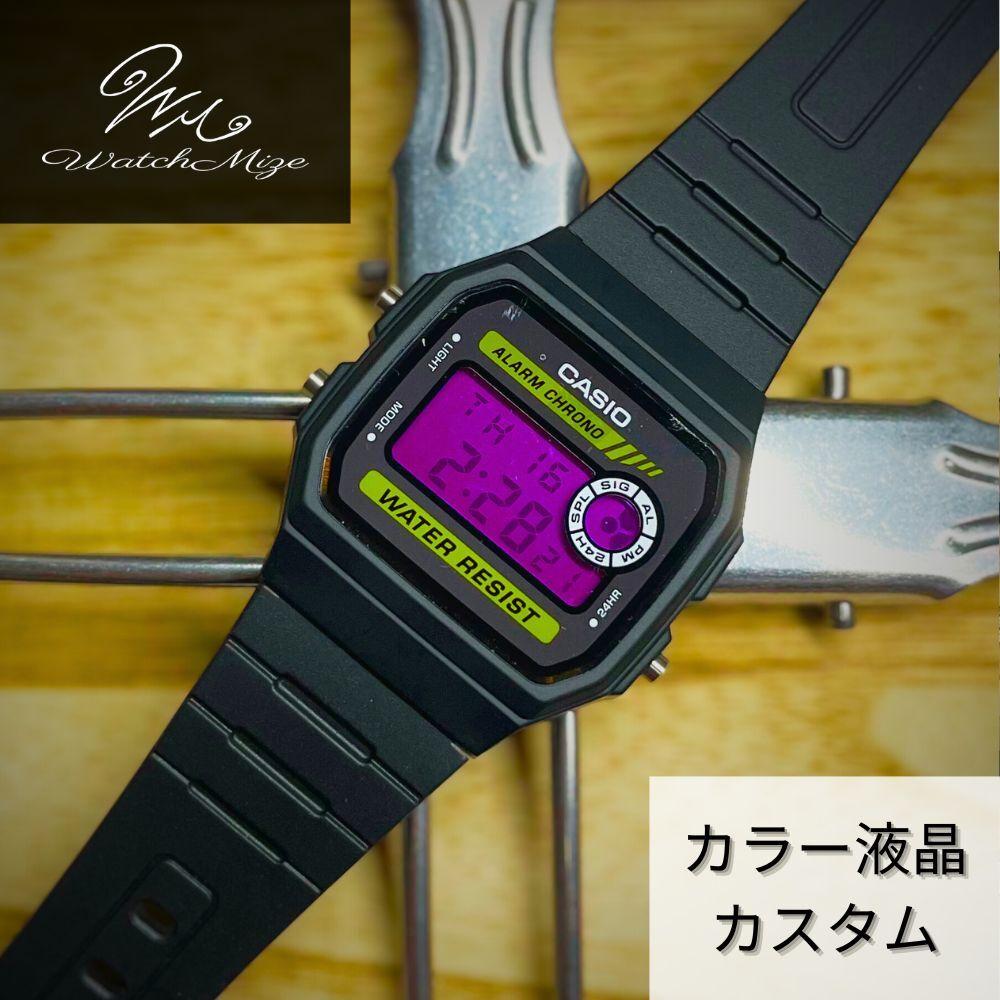 Color LCD custom F-94WA-9JH base Purple LCD model (CASIO base) Custom watch