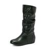 New European and American Autumn and Winter Medium Tube Women's Boots Inner Water Table Casual Stacking Boots Martin Boots Large Size Boots