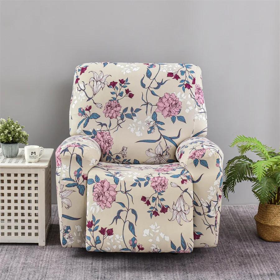 1set Printed Elastic Recliner Chair Cover Recliner Sofa Slipcover Couch Cover Armchair Slipcovers for Living Room Home Decor