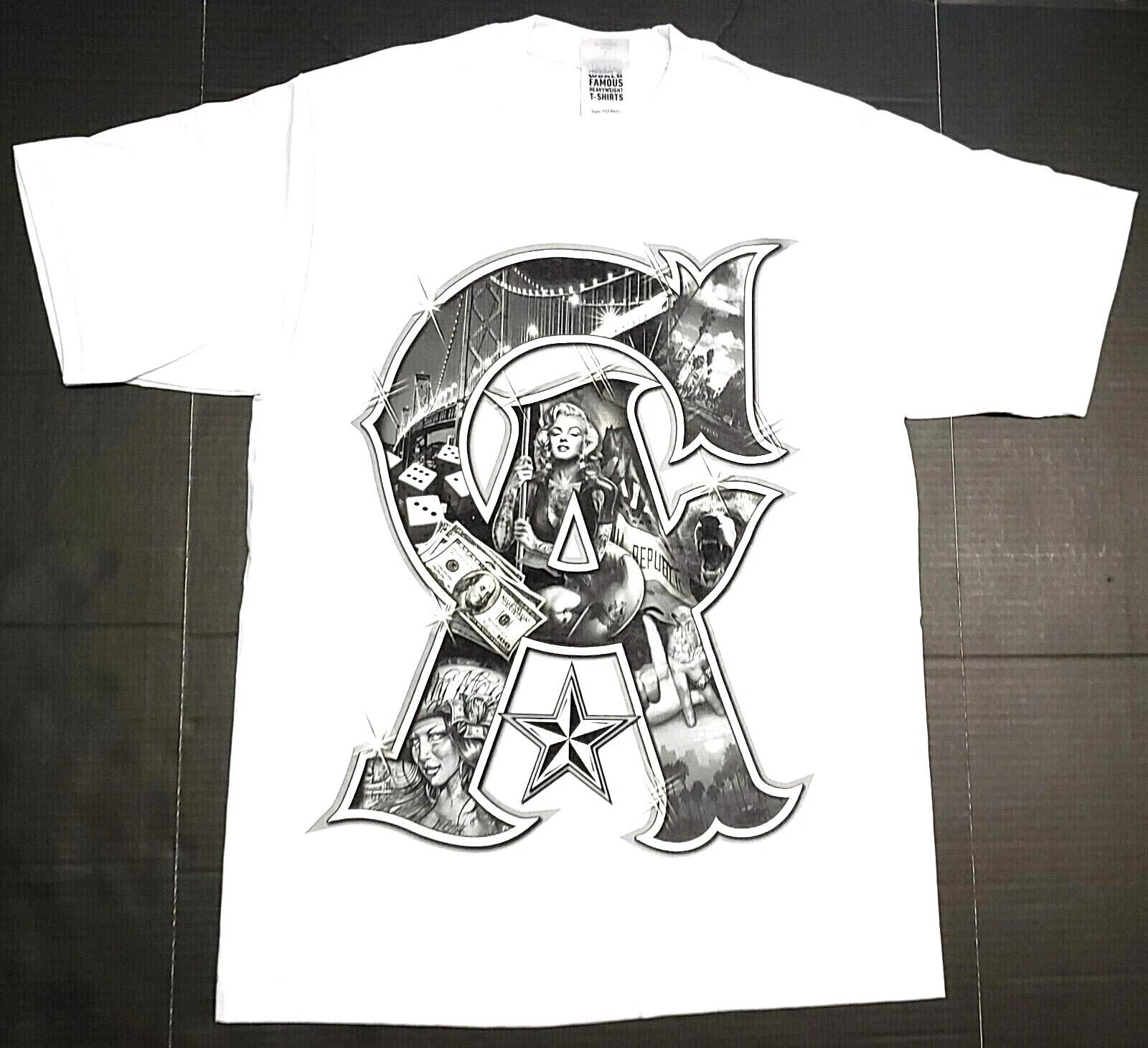 

California Republic T-shirt Cali Marilyn Monroe Urban Streetwear Men s Tee New L