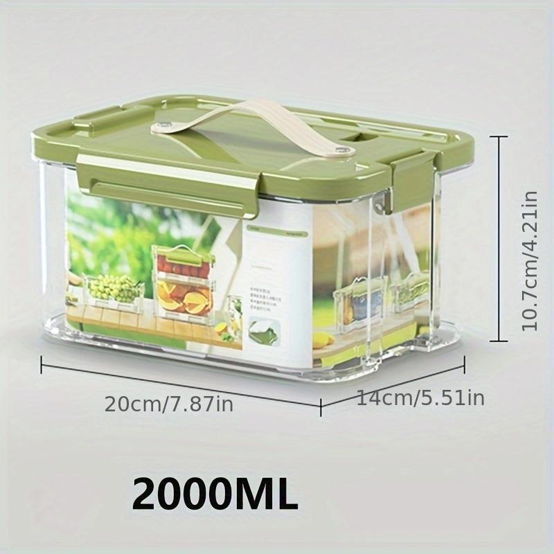 Storage Container, 35.1Oz Portable Fresh Food Box with Lid, Transparent Fruit Bento Box, Sealed Fresh-Keeping Box