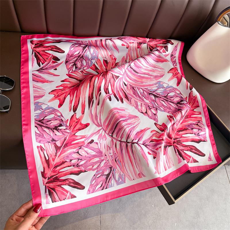 Holiday Casual Printing Simulation Silk Scarf Square Scarf High-end Shawl Sunscreen Neck Small Square Scarf Headscarf Female