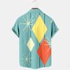 Men's Fashion Loose Top Creative Elements 3d Digital Print Short Sleeve Shirt