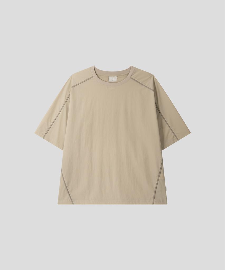 BLACK MOMENT Tech Stitch Oversized T-Shirt [Beige]