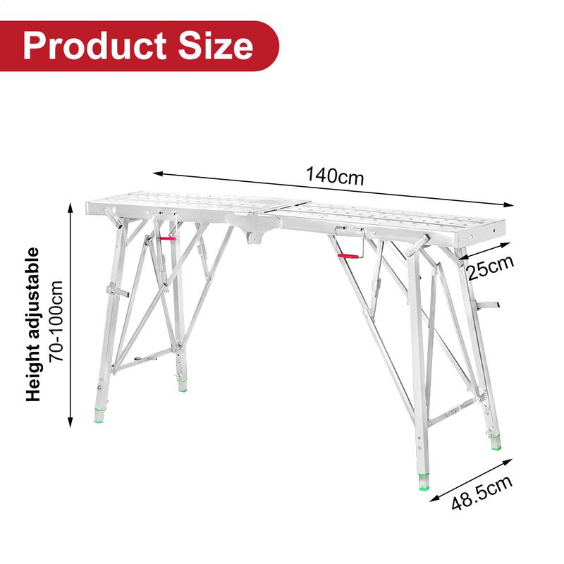 Scaffold Ladder Portable Steel Scaffolding Workbench Height Adjustable Anti-Slip Step Ladder Multi-functional Drywall Painting