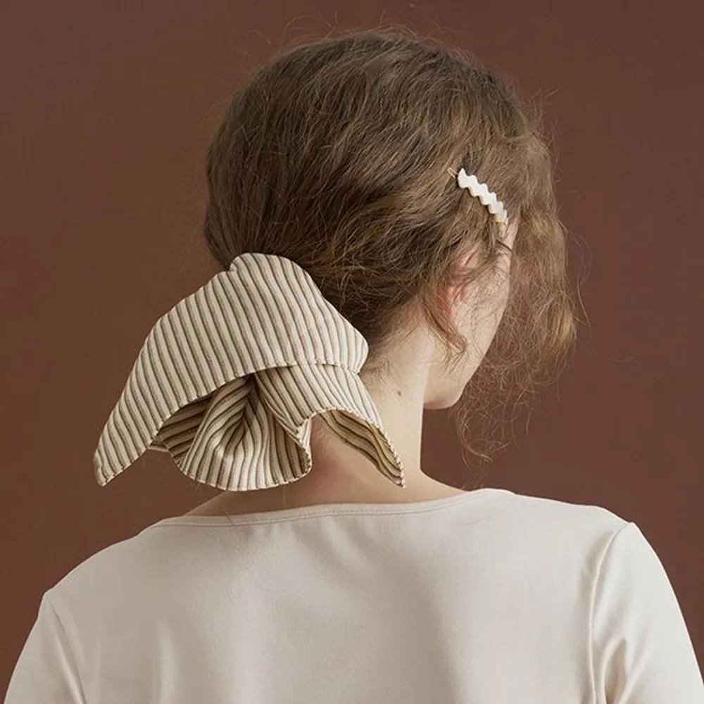 Square Stripe Scrunchie JP-25-108S beige