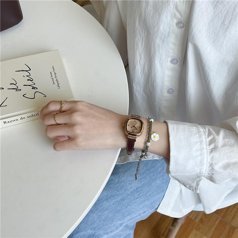 Cold Wind Small Sugar Cube Watch Temperament Advanced Sense Design Niche High Value Light Luxury Watch Women