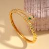 18K Real Gold Electroplating European and American Metal Sense Zircon Snake Bracelet Retro Niche Jewelry
