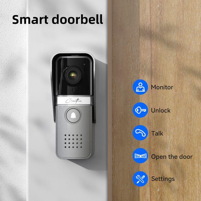 TMEZON Video Doorbell System, 7-inch LCD Screen, Two-Way Audio, Night Vision Camera