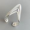 925 Sterling Silver Rings for Women Couple Minimalist Handmade Simple Wave Line V Shape Ring Fine Jewelry Gift Prevent Allergy