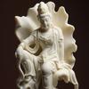 Lotusblad harpiksfigurstatue, Guanyin Bodhisattva, kunstskulptur, høy kvalitet, hjem, stue, rom, kontor, feng shui-sta
