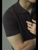 Men's Trendy Korean-Style Solid Color Knitted Polo Shirt
