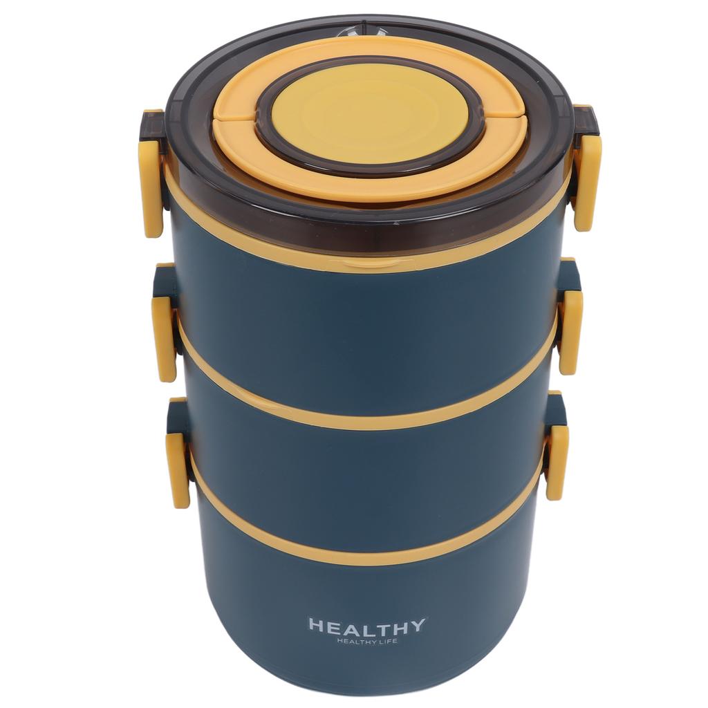 Thermal Lunch Box 2200ml Three Layer Detachable Compartment Design Portable 304 Stainless Steel Insulated Bento Box