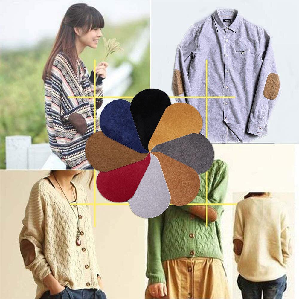 Aufbügelaufnäher 5 Stück Reparaturflicken 8 Farben Oval Kunstwildleder Rindsleder Ellbogen Knie Reparatur für Pullover Basteln Kleidung Jeans