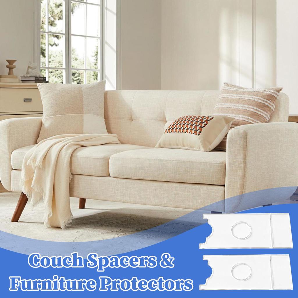 2 Stück Transparentes Acryl Anti-Rutsch-Pad Verstellbares Kopfteil Wandprotektor 9-Zoll Möbelwandabstandshalter Unter Couch Blocker