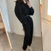 Koreanischer Chic Langarm Kapuzensweatshirt + High-Waist Jogginghose Set