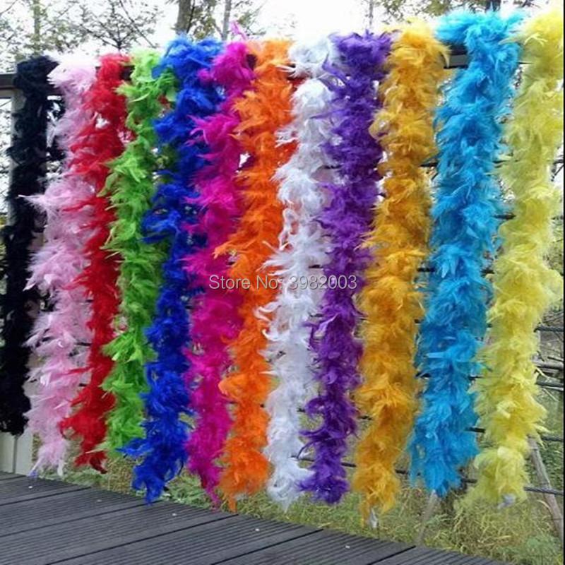 DIY 2 yards\lot Clothing Accessories Turkey Feather Multi Color Strip Fluffy Boa Happy Birthday Party Wedding Decorations Supplies