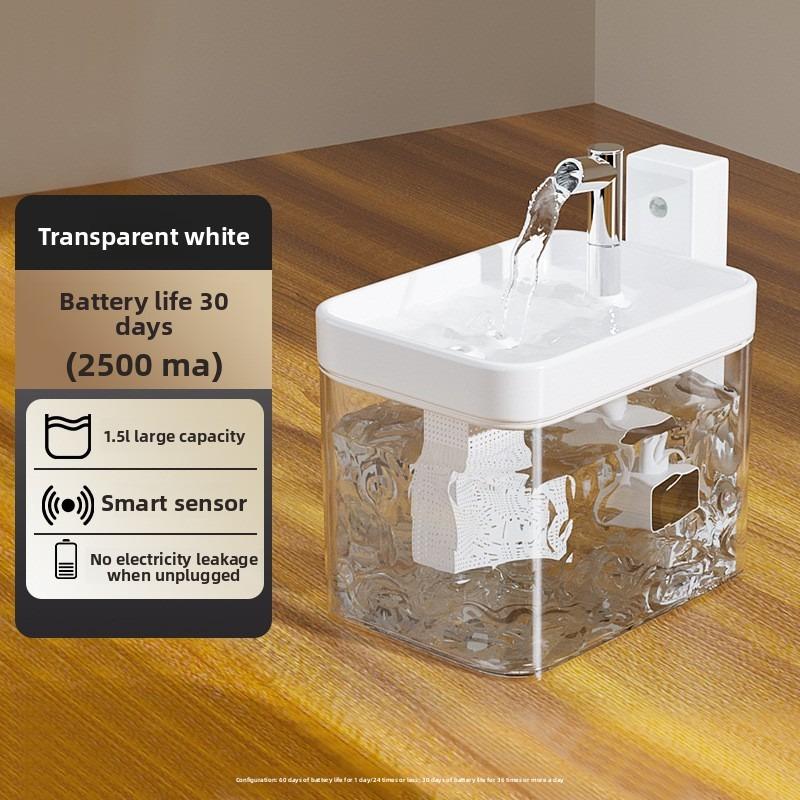 The Cat Water Dispenser Is An Unplugged Wireless Sensor Smart Pet Water Dispenser That Automatically Circulates Without Getting Your Mouth Wet