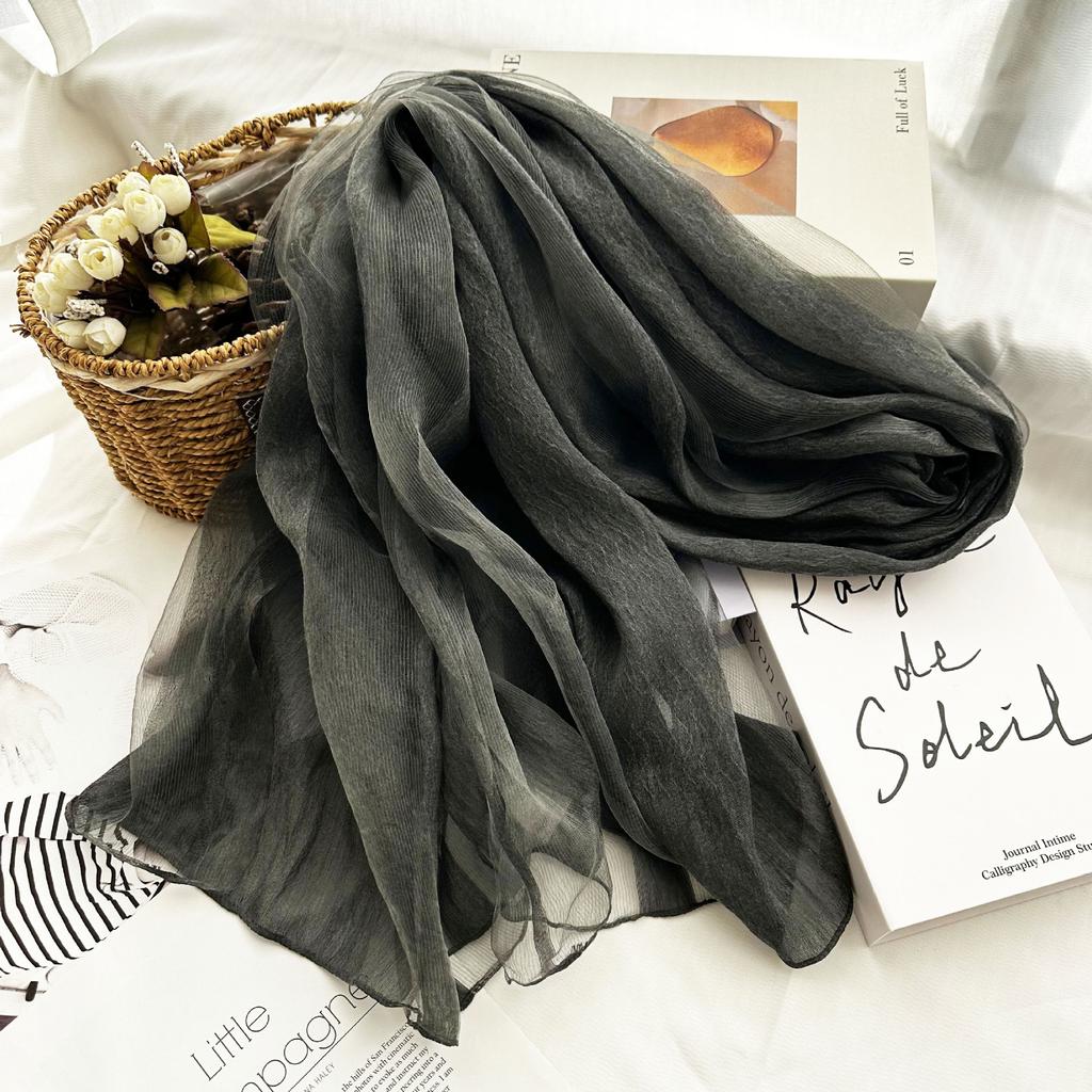 Spring And Summer 100% Silk Breathable Scarf Shawl Elegant Long Scarves Shawls Spring Fall  Accessories Head Scarf