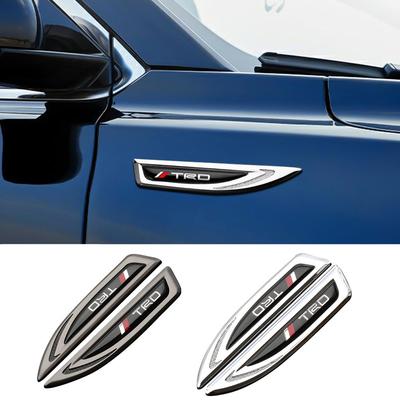 2Pcs Car Metal Car Wing Side Emblem Fender Stickers For Rav4 TRD Prado Hilux Corolla Auris Prius Camry Venza