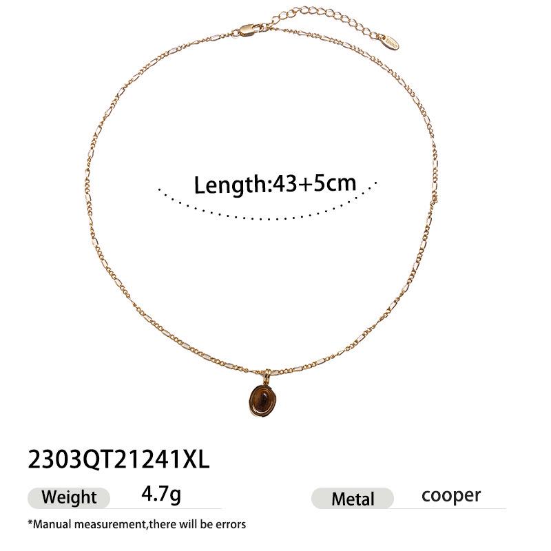 Европейское Высококачественное Ожерелье-Подвеска из Бусин с Камнем Тигровый Глаз для Женщин