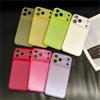 AG Matte Crystal Large Window Glass Case For iPhone 17 16 15 14 13 Pro Max Plus Shockproof Plating Glossy Bright Armor Cover