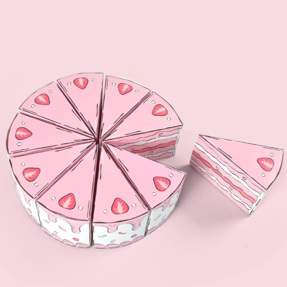 10 Piezas Caja de Regalo Ecológica de Papel con Forma Triangular de Pastel Caja para Regalo DIY Dibujos Animados Caja de Recuerdos para Fiesta de Cumpleaños Caja de Caramelos Combinada para Baby Shower