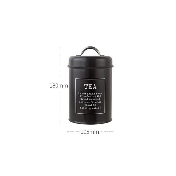1.2L Storage Canister Jars for Tea Coffee Sugar, Vintage Metal Kitchen Food Storage Container Sealed Cookie Cans Kitchen Supply