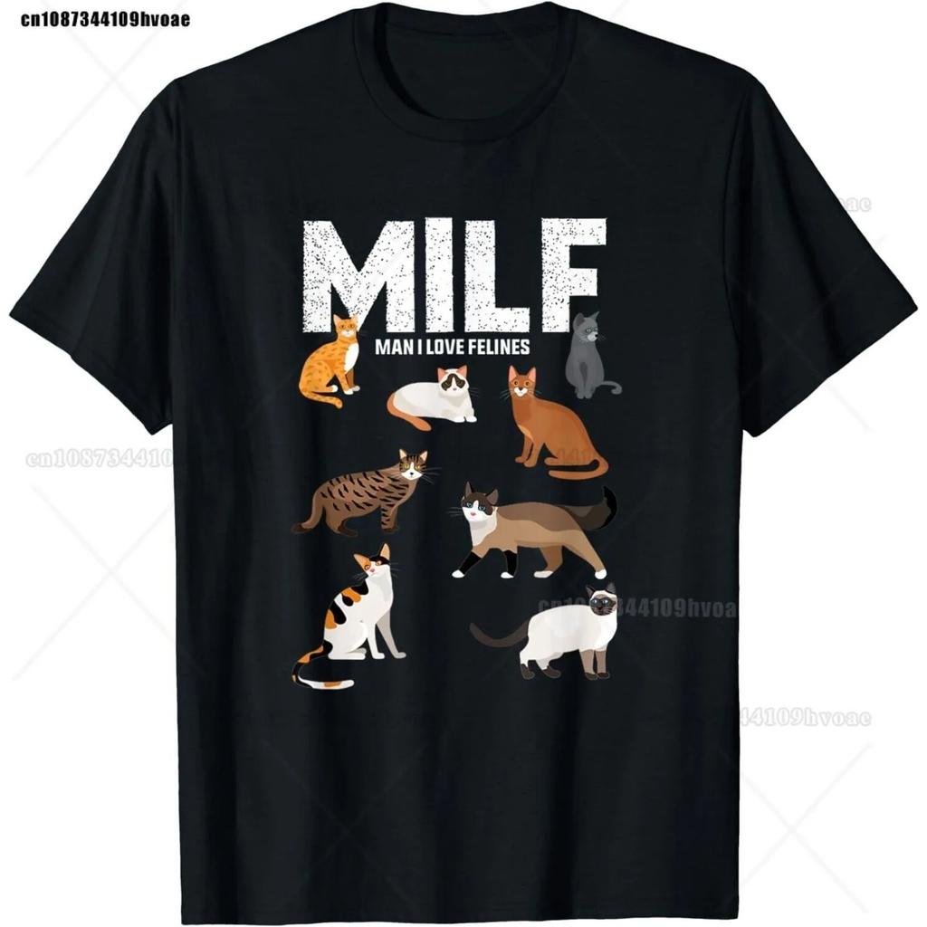 The 2025 Summer MILF Men I Love Cats Women Interesting Emoticons T-shirts Casual Short-sleeved Cat Lovers and T-shirts for Women
