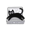 Cute Black White Cats Enamel Pins Cartoon Naughty Kitty Claw Animal Brooches Lapel Badge Fashion Jewelry Gifts For Kids Friends
