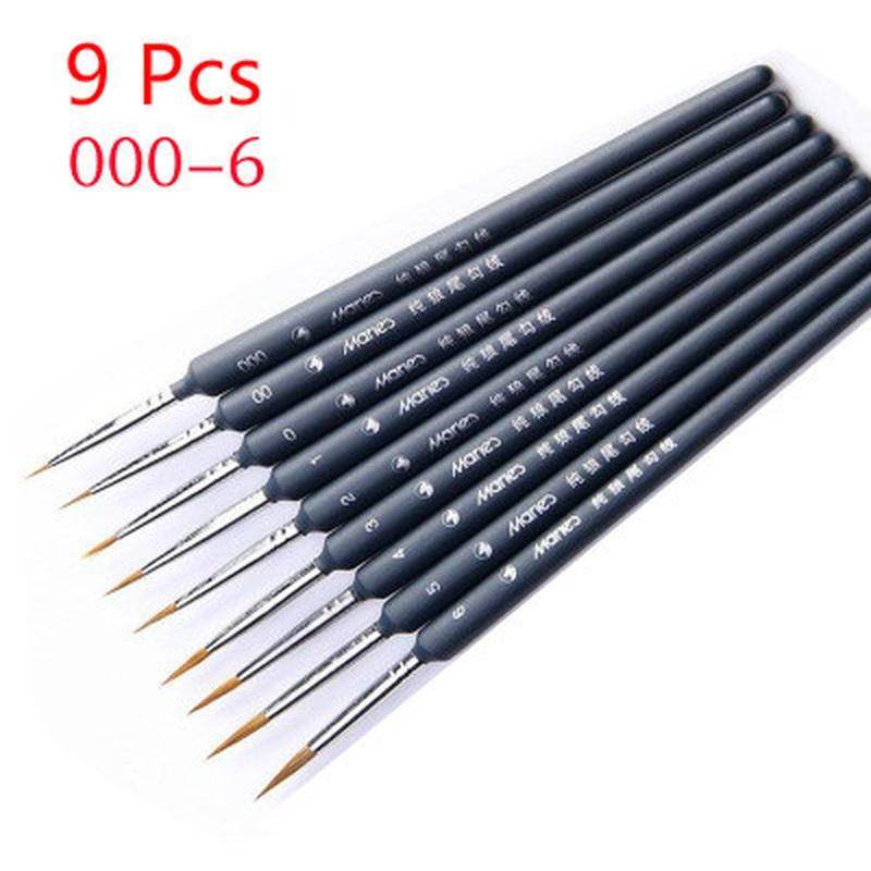 9/10 Pcs Miniature Paint Brush Set Professional Nylon Brush Acrylic Painting Thin Hook Line Pen Art Supplies Hand Painted